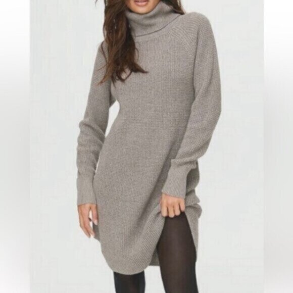 Aritzia  * Wilfred Free 100% Italian merino wool Bianca Dress Sweater dress blue - Picture 14 of 16